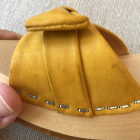 Anthropologie Yellow Swedish Hasbeens NWT Bow Clog Sandal Best Style!!!🌈 🌸☀️ - Picture 13 of 16